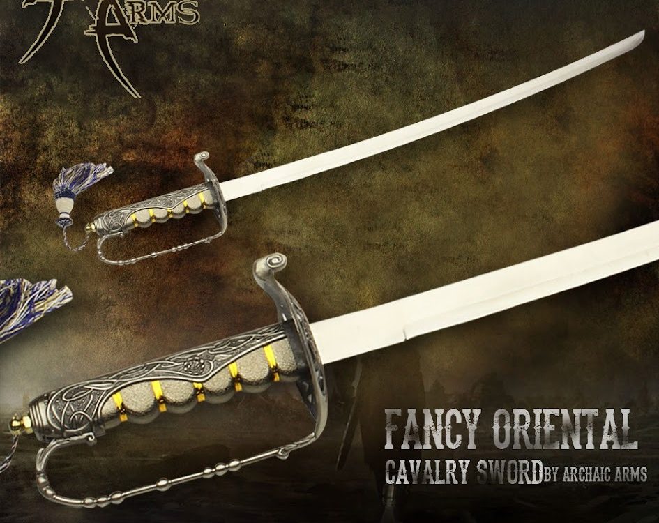 Fancy Oriental Handmade Stainless Steel Cavalry Sword