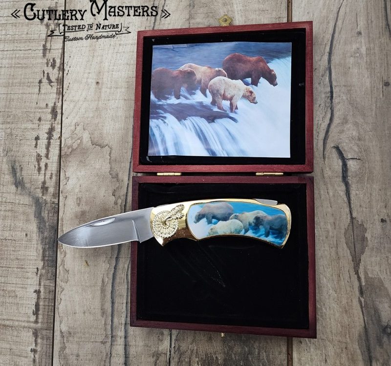 Salmon Fishing Knife with Design Inlay